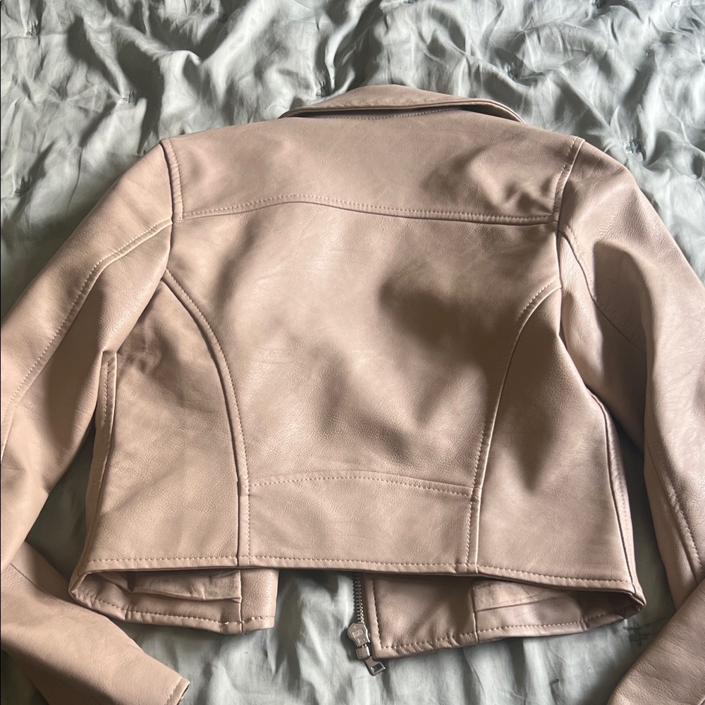 Abercrombie & Fitch Women's Light Pink Leather Jacket - Picture 3 of 4